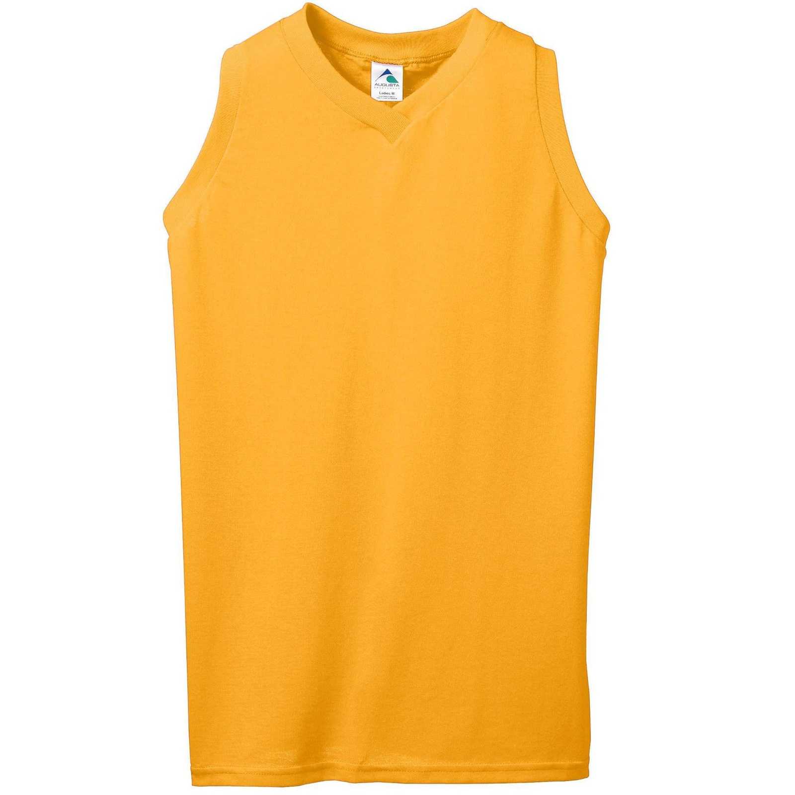 Augusta 557 Girls Sleeveless V-Neck Poly Cotton Jersey - Gold - HIT a Double