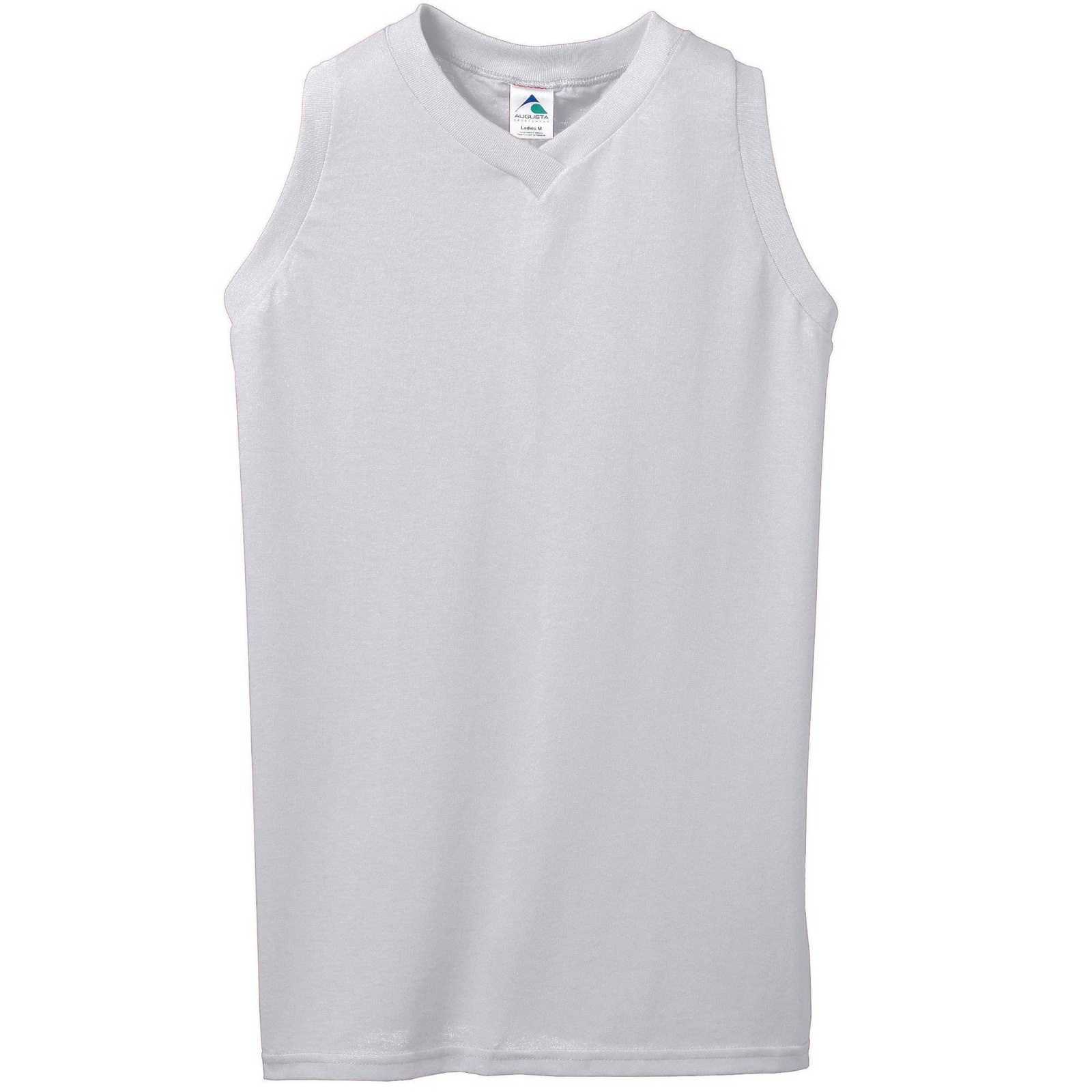 Augusta 557 Girls Sleeveless V-Neck Poly Cotton Jersey - Heather - HIT a Double