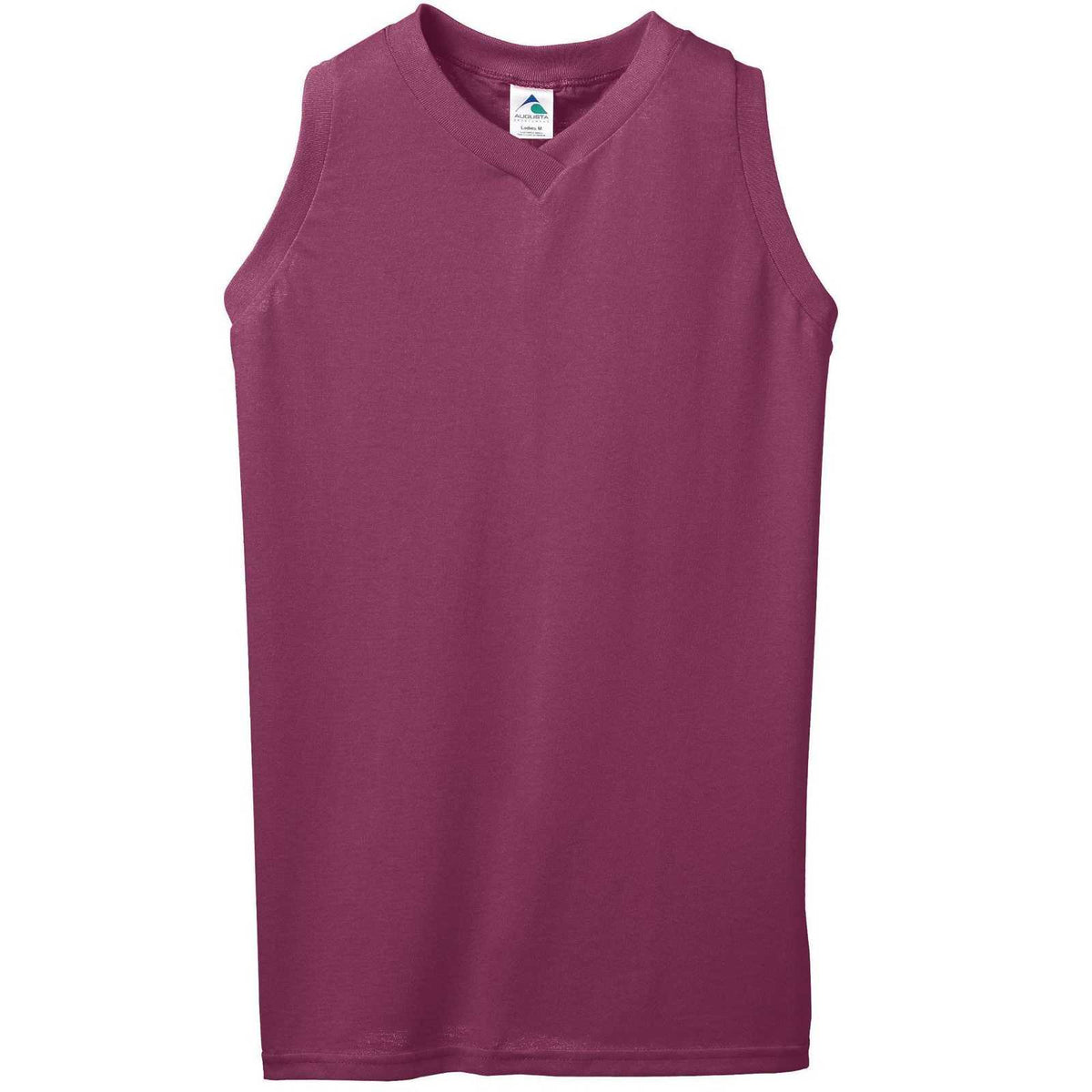 Augusta 557 Girls Sleeveless V-Neck Poly Cotton Jersey - Maroon - HIT a Double