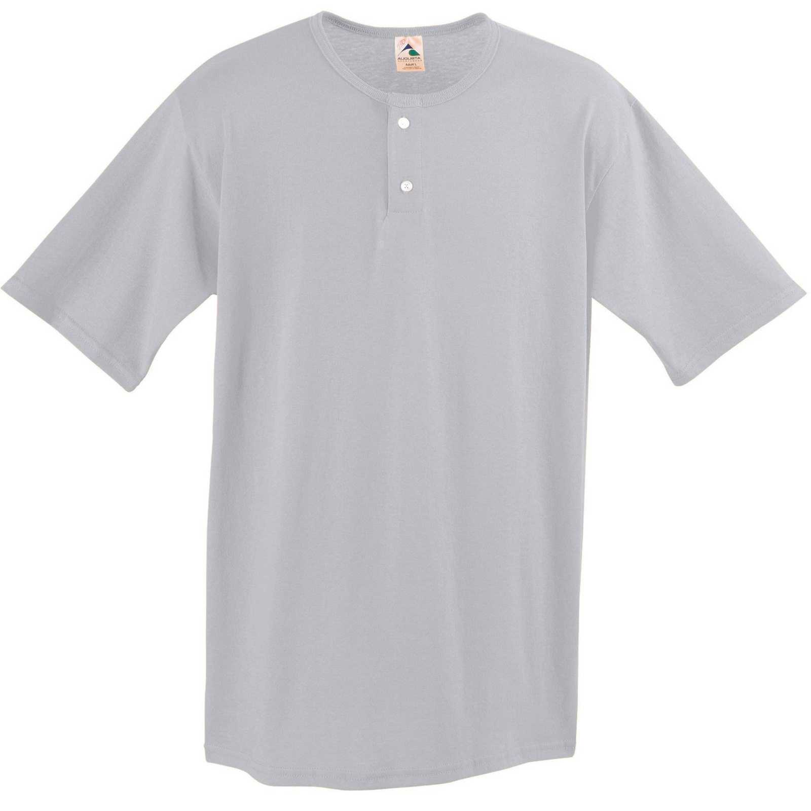 Augusta 580 Two-Button Baseball Jersey - Athletic Heather - HIT a Double