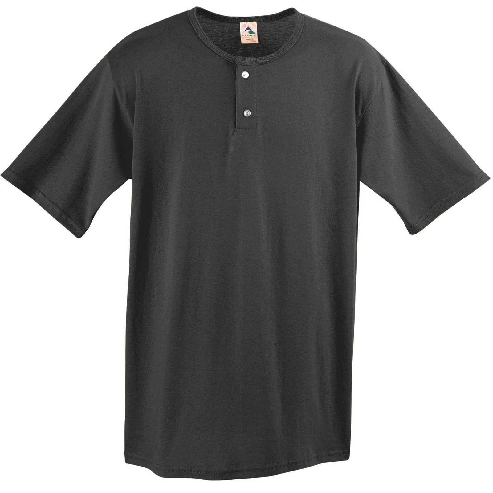 Augusta 580 Two-Button Baseball Jersey - Black - HIT a Double