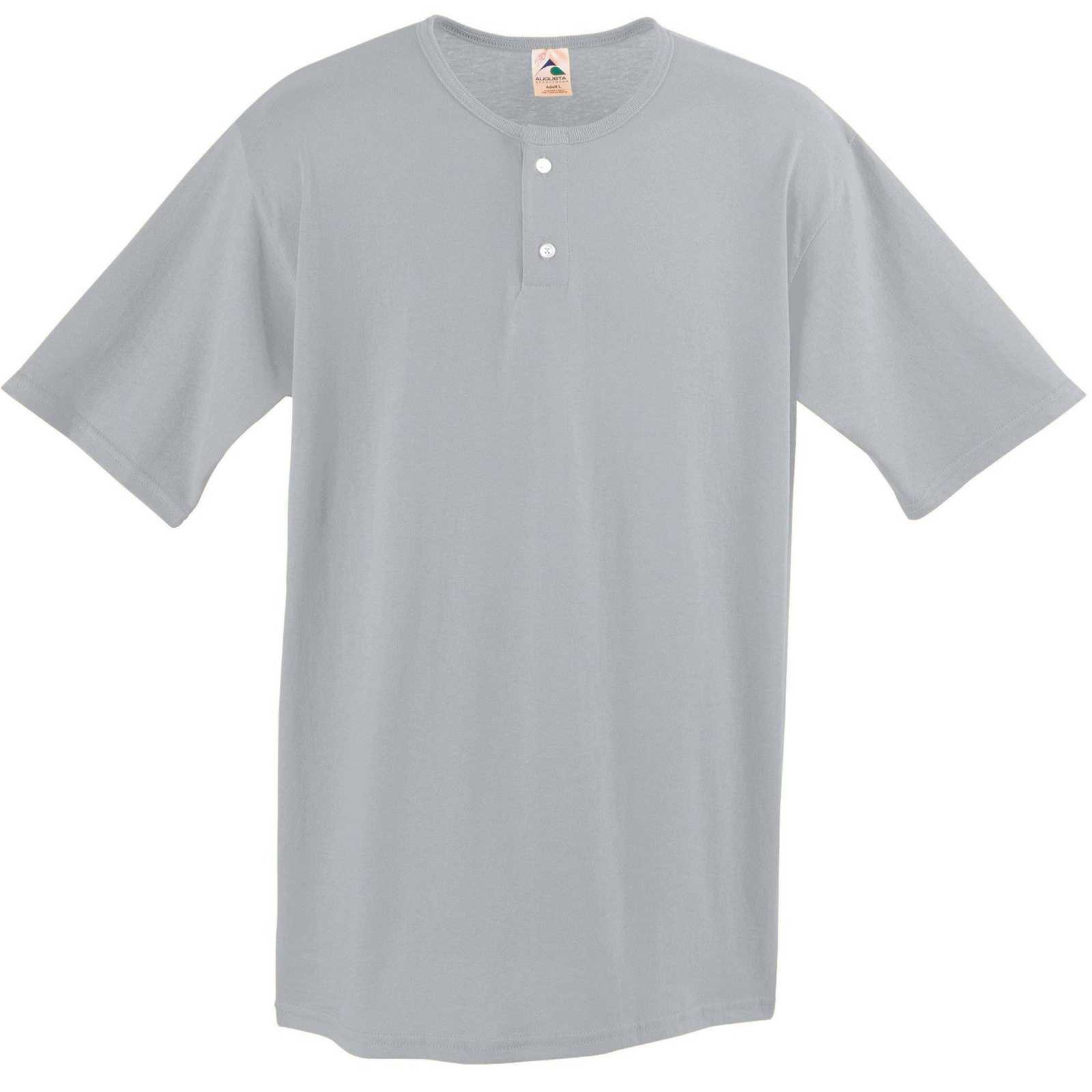 Augusta 580 Two-Button Baseball Jersey - Silver Gray - HIT a Double