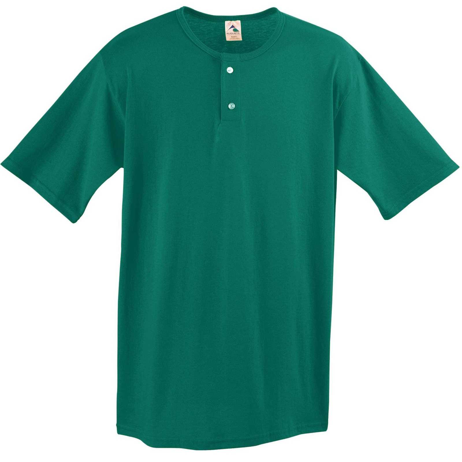 Augusta 581 Two-Button Baseball Jersey - Youth - Dark Green - HIT a Double