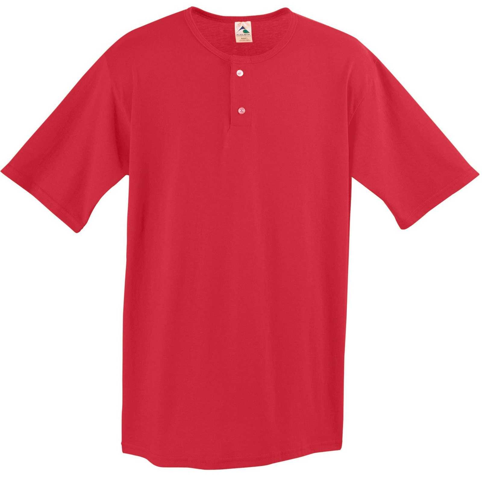 Augusta 581 Two-Button Baseball Jersey - Youth - Red - HIT a Double