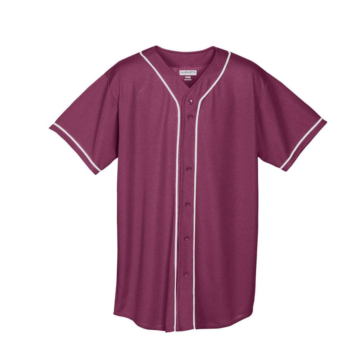 Augusta 594 Youth Wicking Mesh Button Front Jersey - Maroon White - HIT a Double