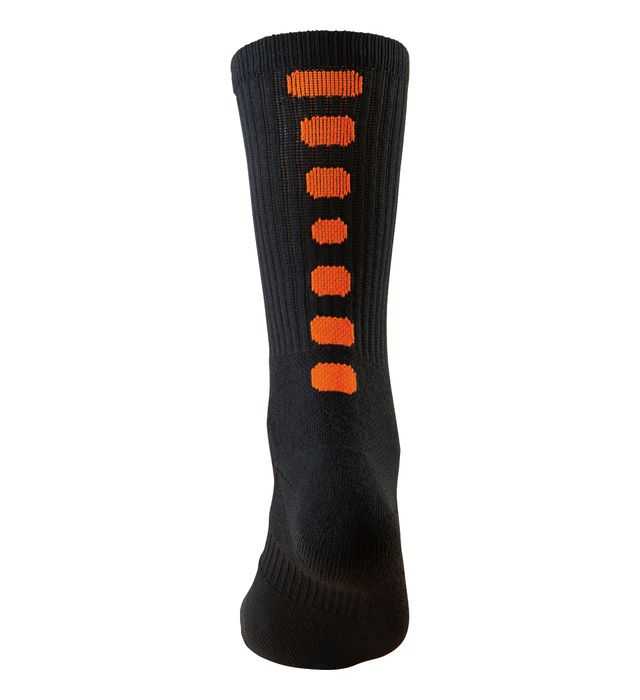 Augusta 6091 Color Block Crew Socks - Black Orange - HIT a Double