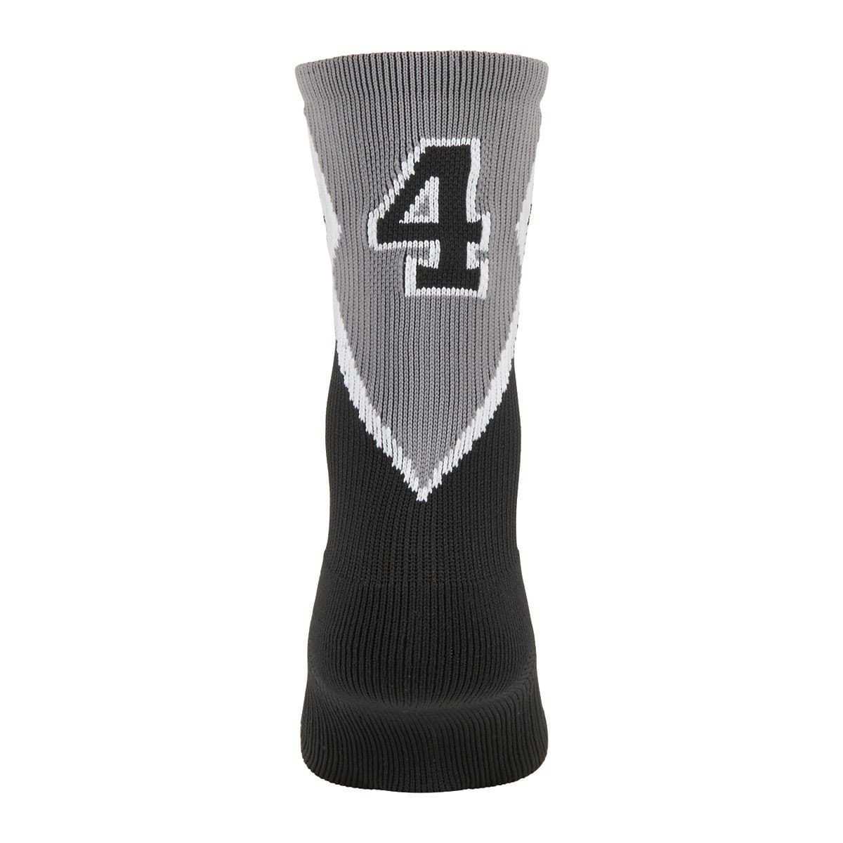 Augusta 6096 Roster Sock Number 4 - Intermediate - Black Dk Gray White - HIT a Double