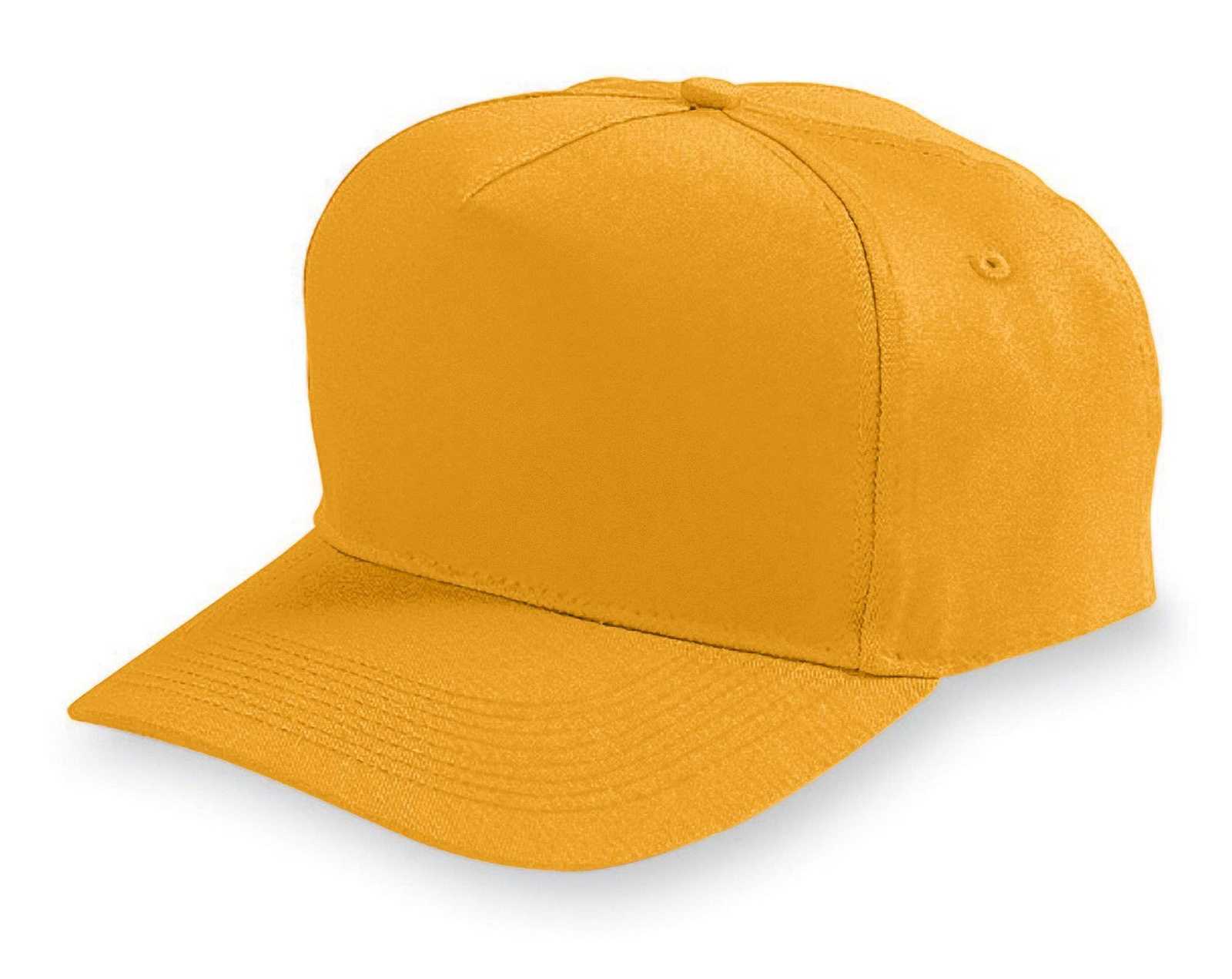 Augusta 6202 Five-Panel Cotton Twill Cap - Gold - HIT a Double