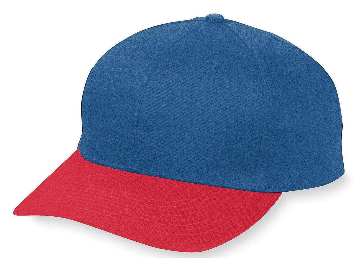 Augusta 6204 Six-Panel Cotton Twill Low-Profile Cap - Navy Red - HIT a Double