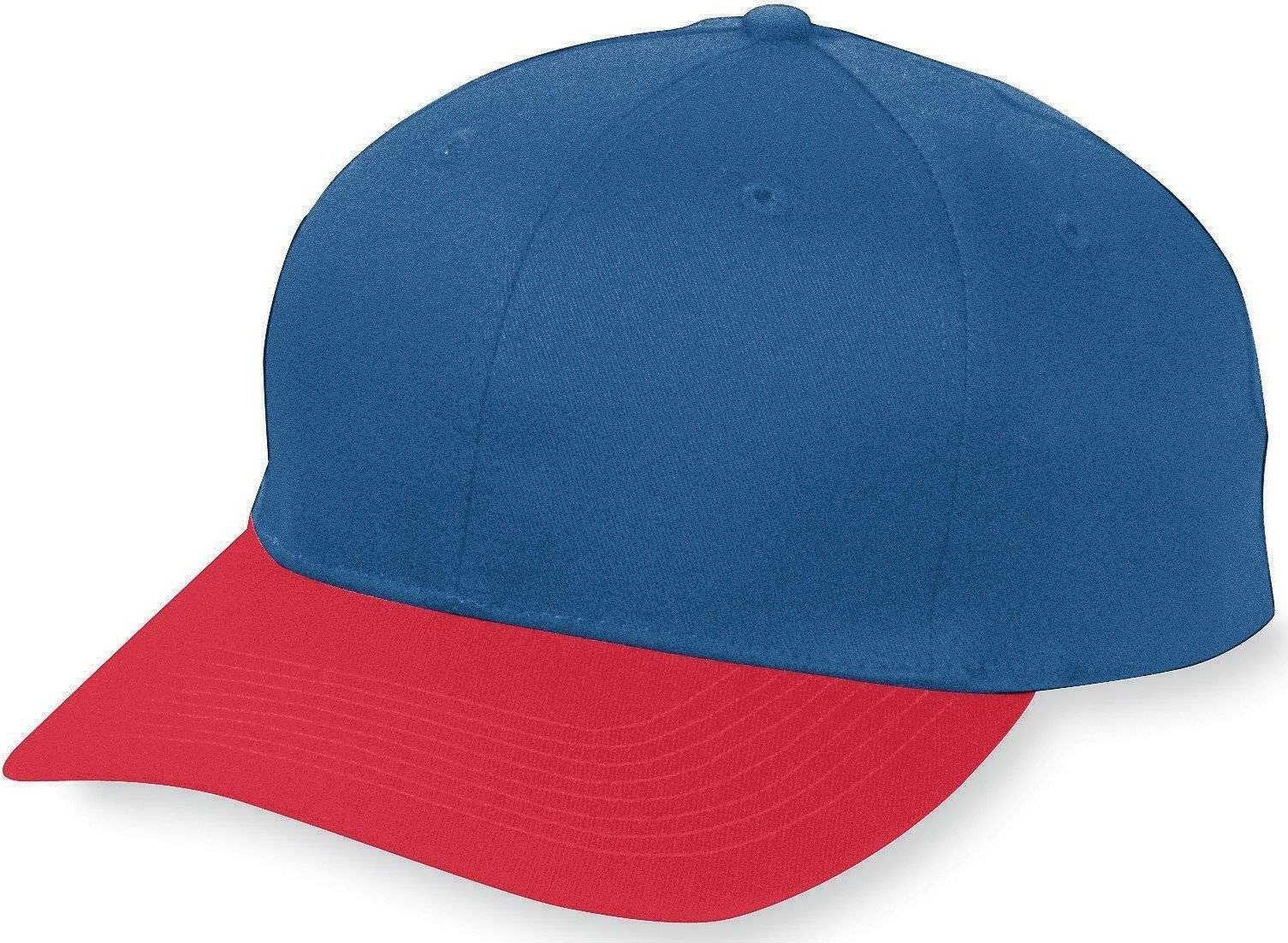 Augusta 6204 Six-Panel Cotton Twill Low-Profile Cap - Navy Red - HIT a Double