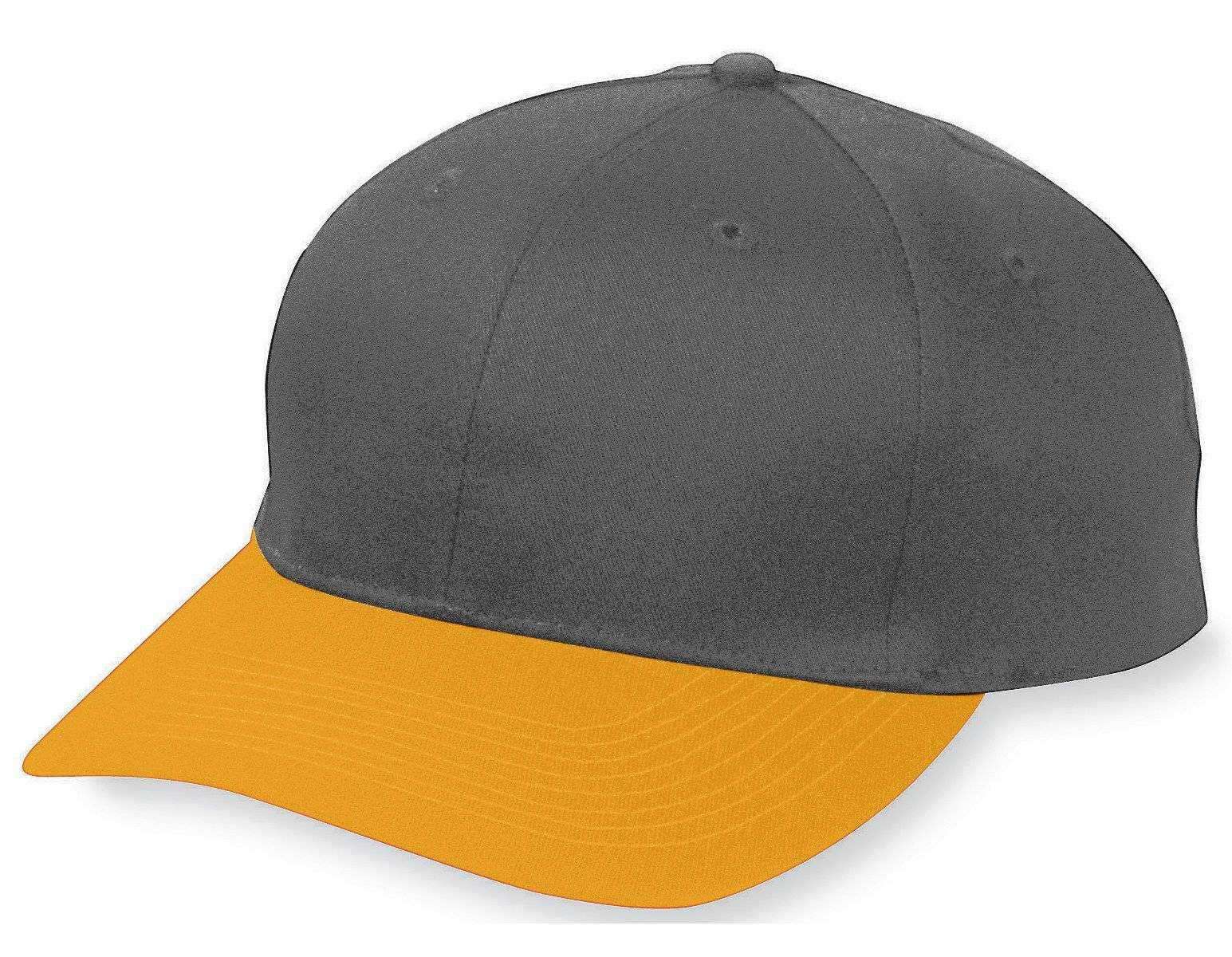 Augusta 6206 Six-Panel Cotton Twill Low-Profile Cap - Youth - Bk Gold - HIT a Double