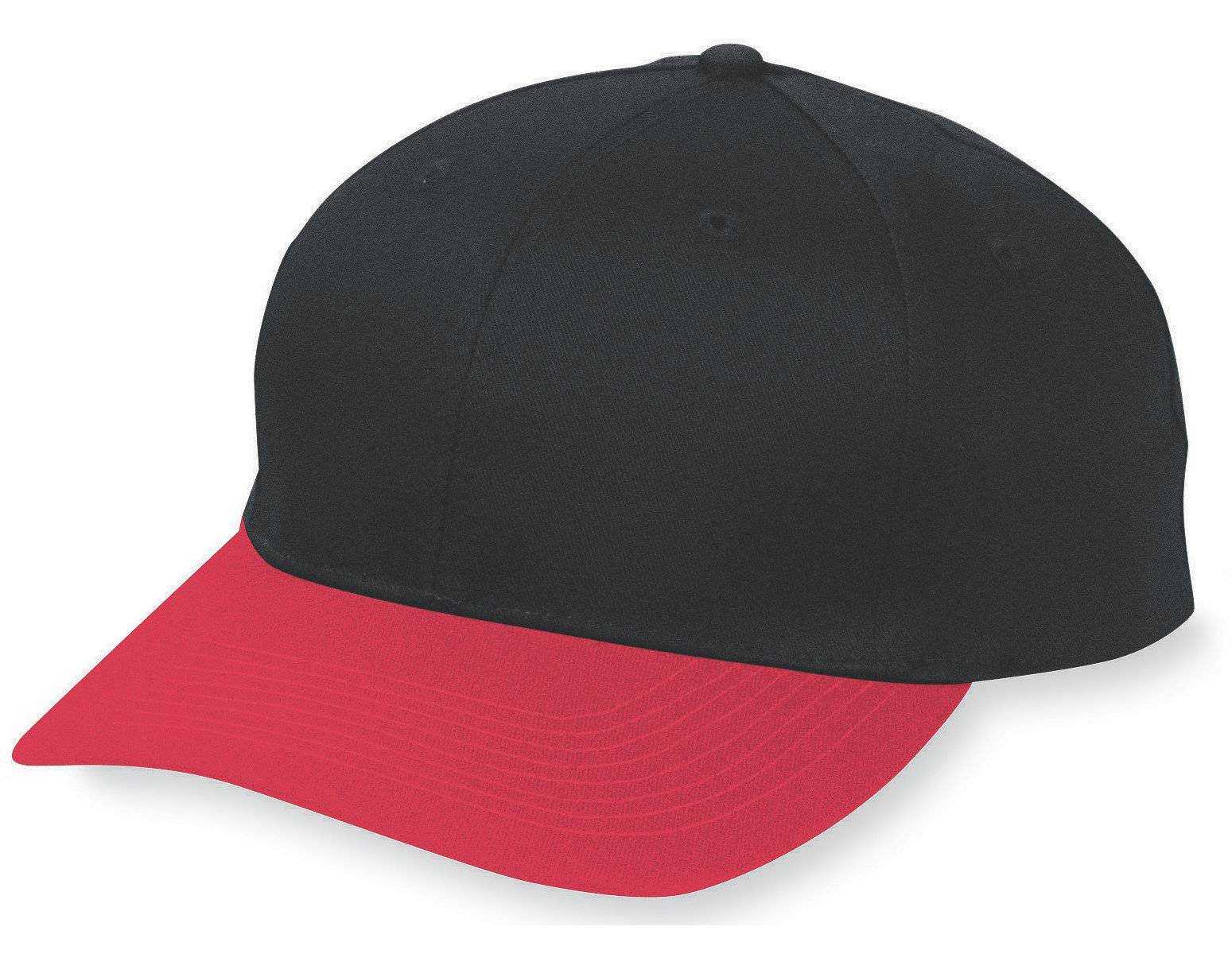 Augusta 6206 Six-Panel Cotton Twill Low-Profile Cap - Youth - Bk Rd - HIT a Double