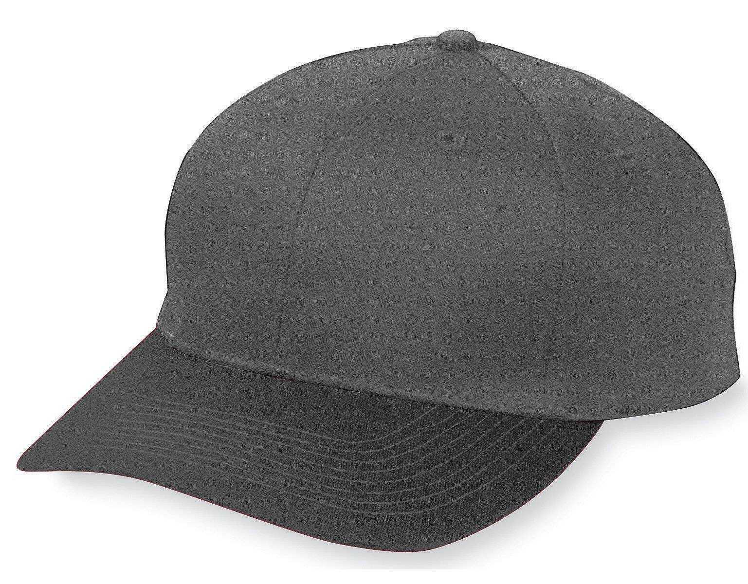 Augusta 6206 Six-Panel Cotton Twill Low-Profile Cap - Youth - Black - HIT a Double