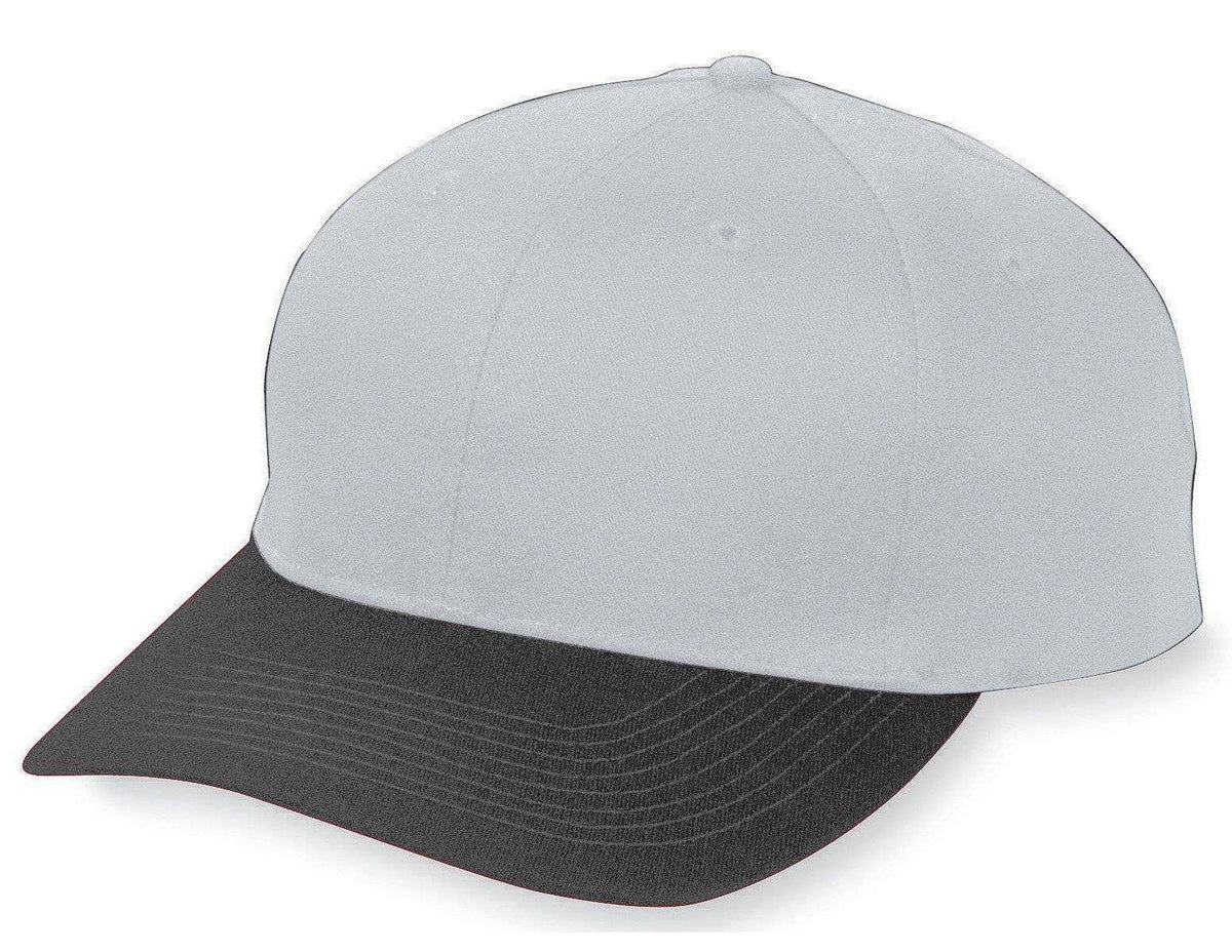 Augusta 6206 Six-Panel Cotton Twill Low-Profile Cap - Youth - Gy Bk - HIT a Double
