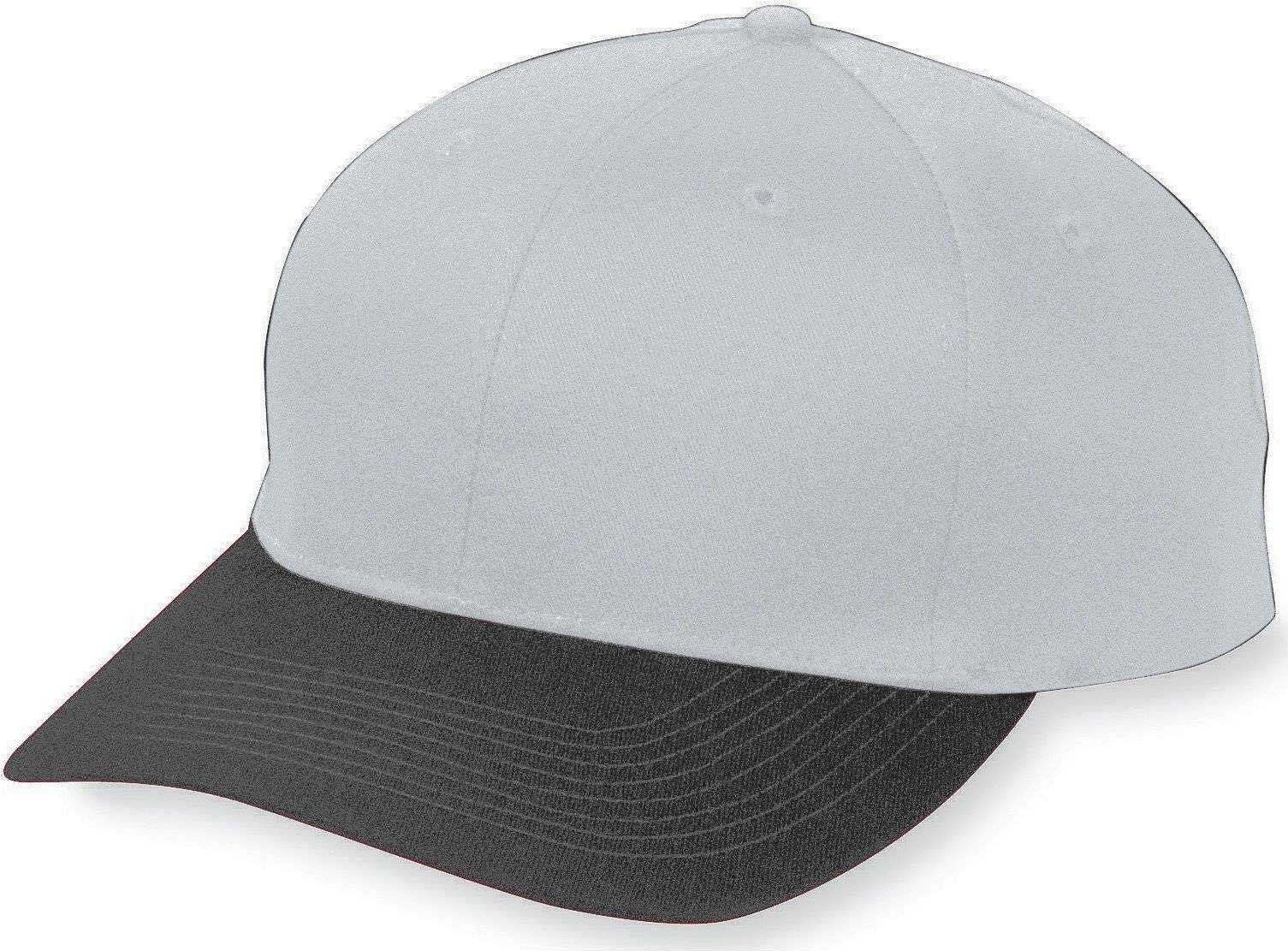 Augusta 6206 Six-Panel Cotton Twill Low-Profile Cap - Youth - Gy Bk - HIT a Double