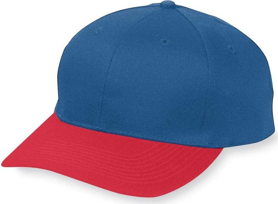 Augusta 6206 Six-Panel Cotton Twill Low-Profile Cap - Youth - Navy Red - HIT a Double