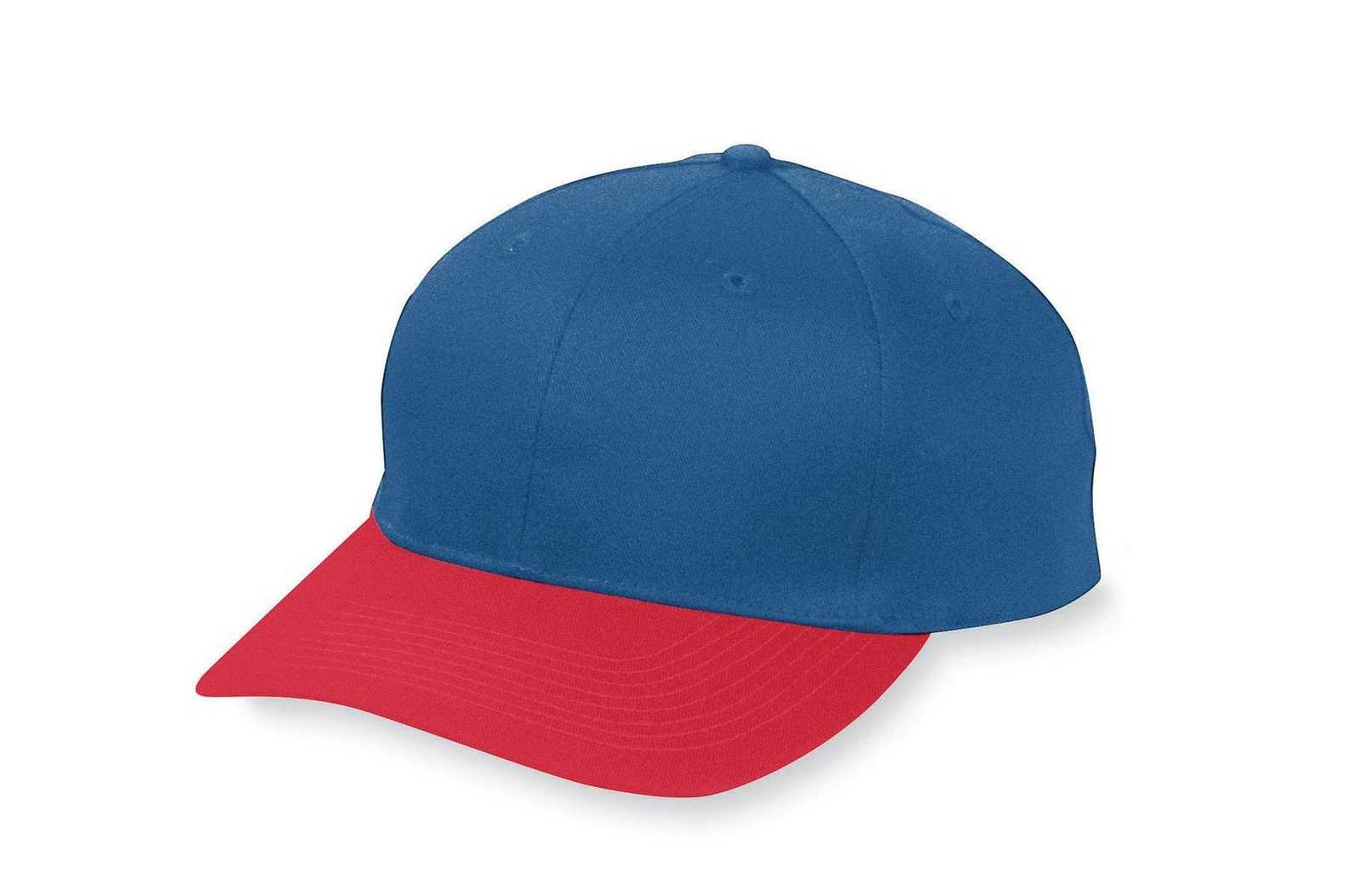 Augusta 6206 Six-Panel Cotton Twill Low-Profile Cap - Youth - Navy Red - HIT a Double