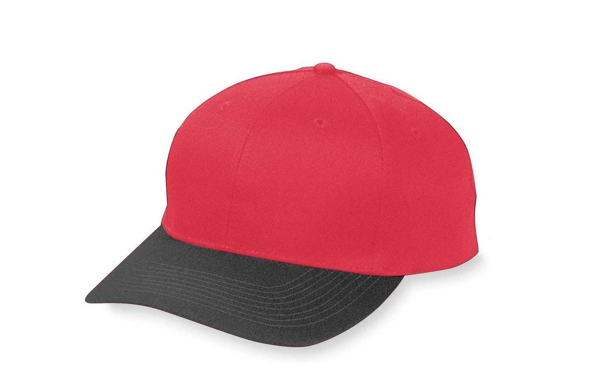 Augusta 6206 Six-Panel Cotton Twill Low-Profile Cap - Youth - Rd Bk - HIT a Double