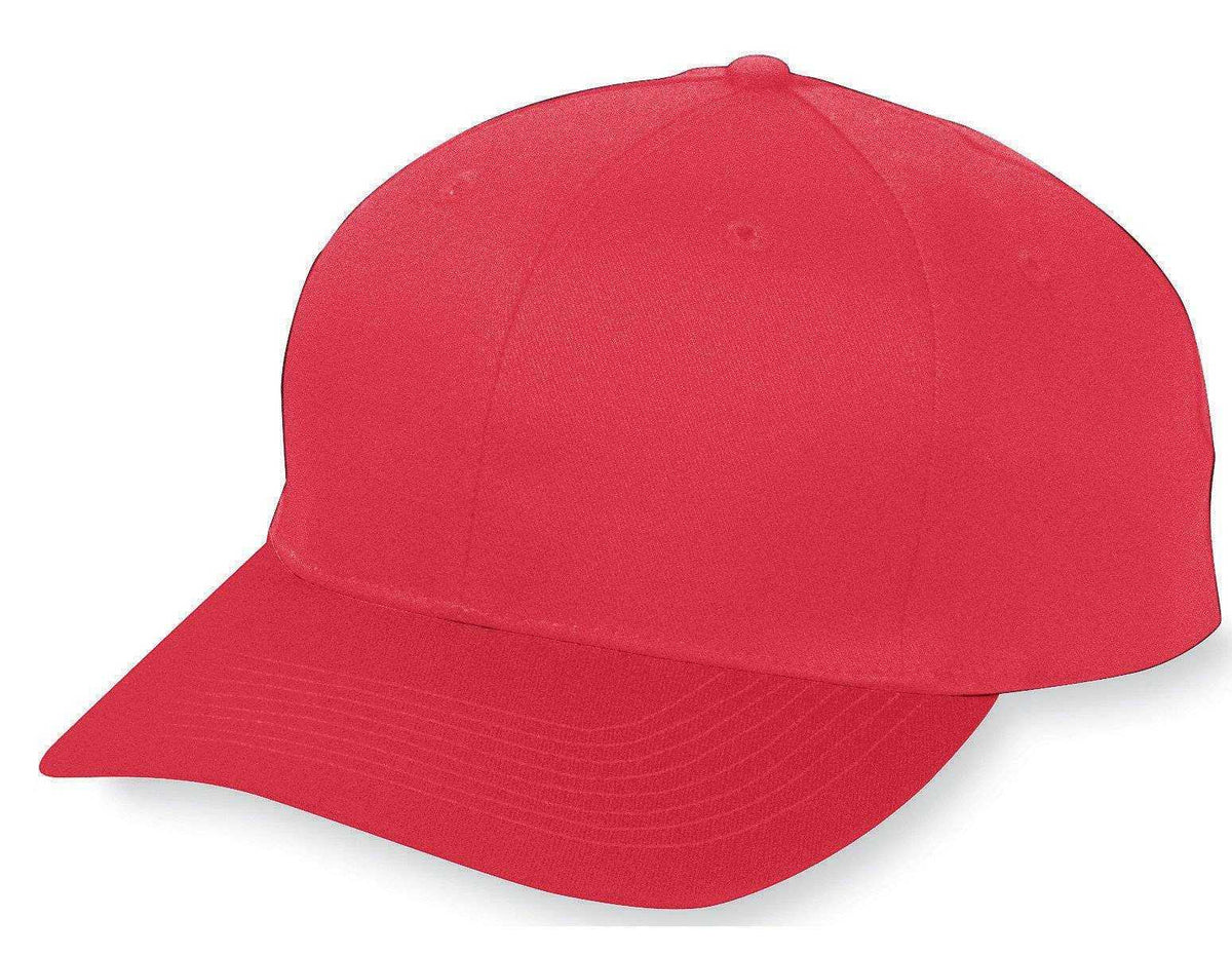 Augusta 6206 Six-Panel Cotton Twill Low-Profile Cap - Youth - Red - HIT a Double