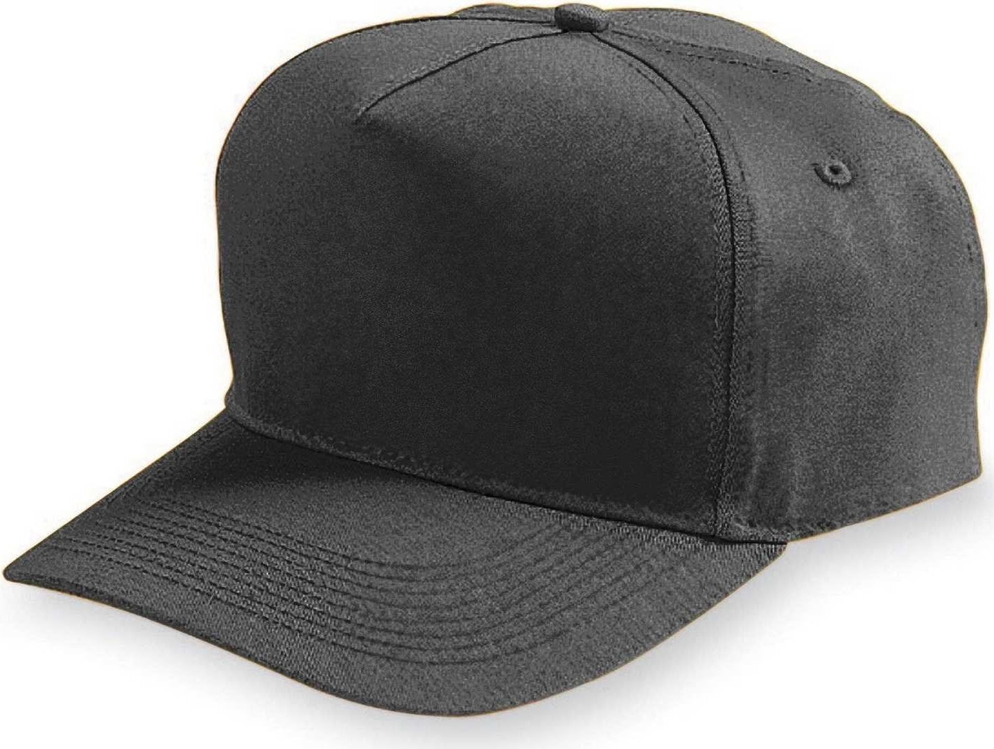 Augusta 6207 Five-Panel Cotton Twill Cap - Youth - Black - HIT a Double