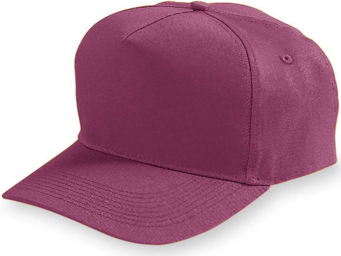 Augusta 6207 Five-Panel Cotton Twill Cap - Youth - Maroon - HIT a Double