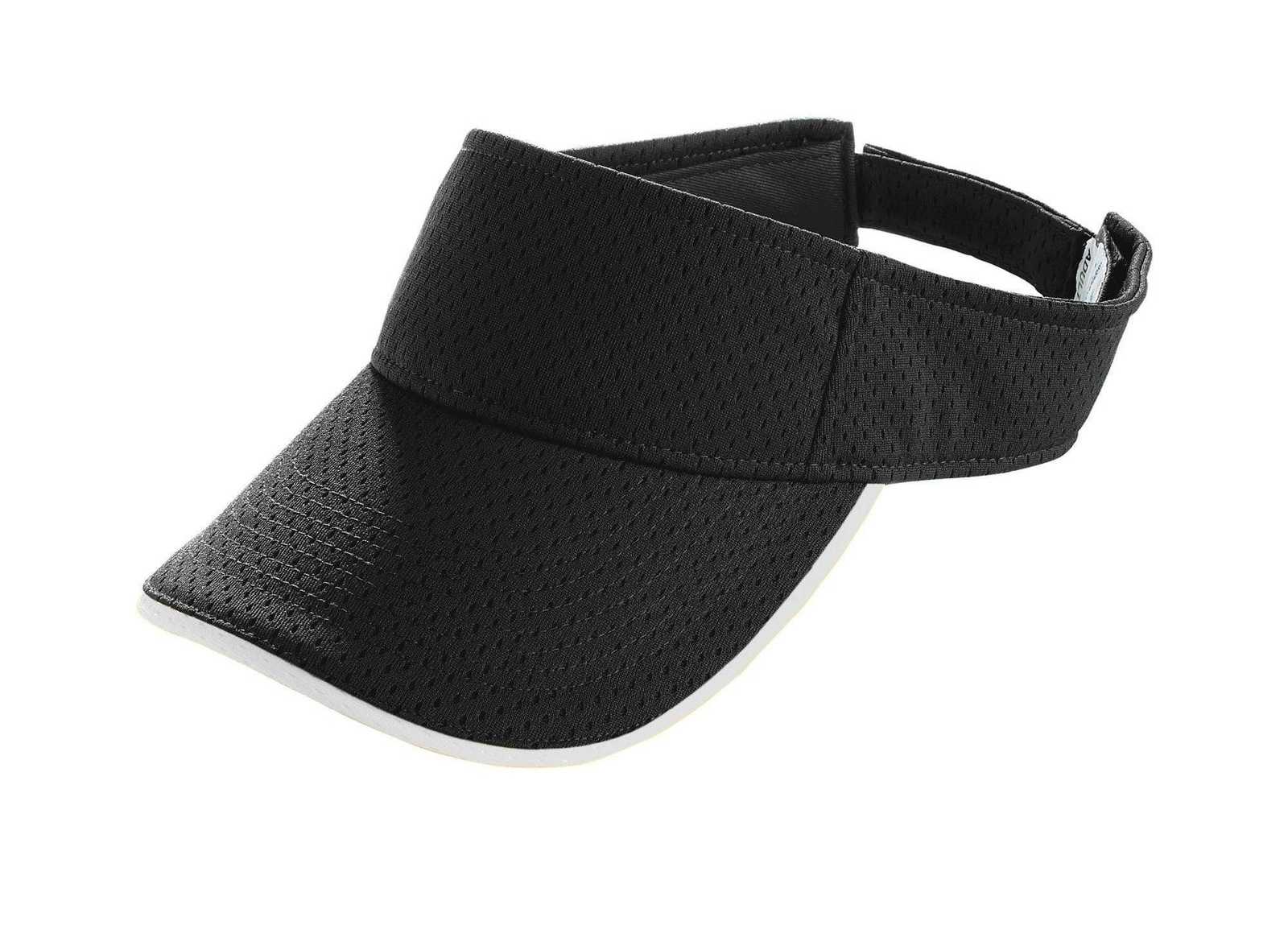 Augusta 6223 Athletic Mesh Two-Color Visor - Black White - HIT a Double