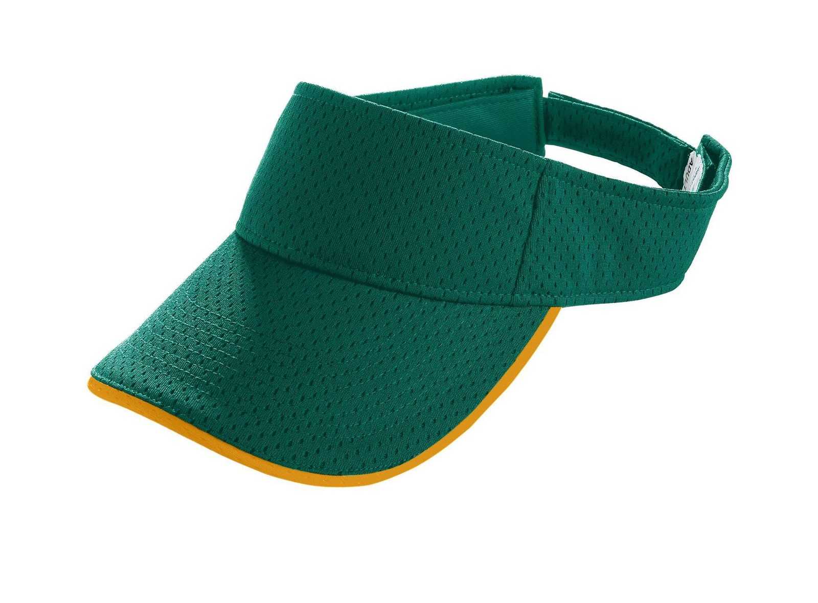 Augusta 6223 Athletic Mesh Two-Color Visor - Dark Green Gold - HIT a Double