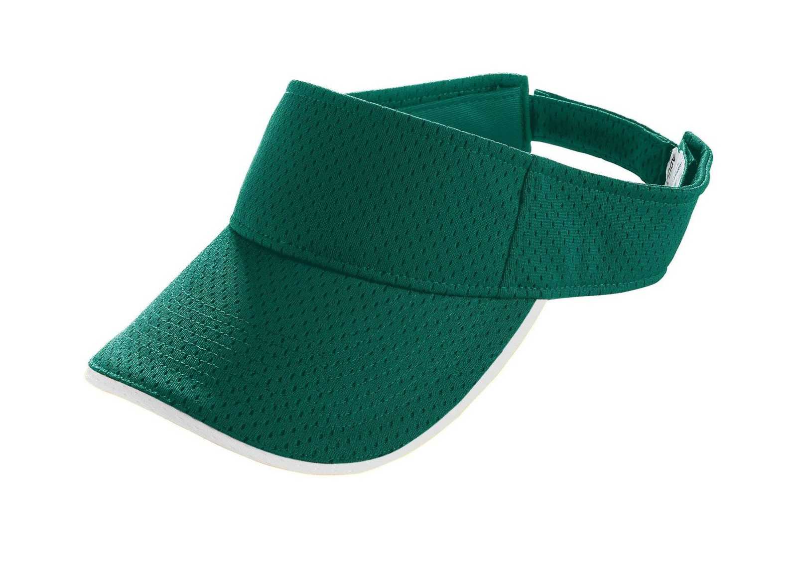 Augusta 6223 Athletic Mesh Two-Color Visor - Dark Green White - HIT a Double