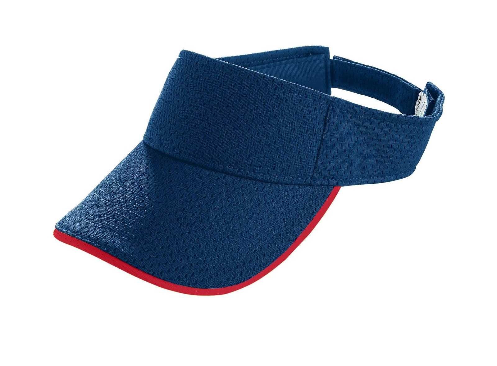 Augusta 6223 Athletic Mesh Two-Color Visor - Navy Red - HIT a Double