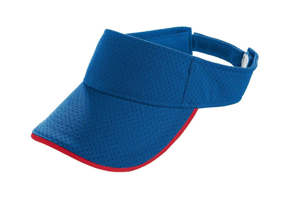 Augusta 6223 Athletic Mesh Two-Color Visor - Royal Red - HIT a Double