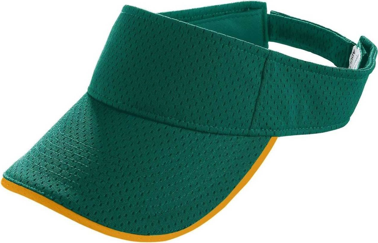 Augusta 6224 Athletic Mesh Two-Color Visor - Youth - Dark Green Gold - HIT a Double