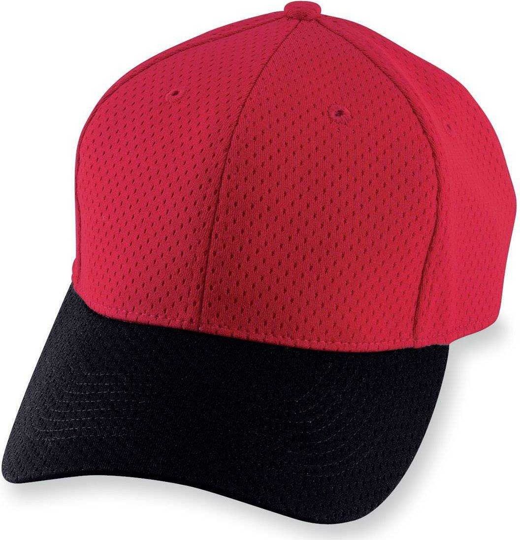 Augusta 6235 Athletic Mesh Cap - Red Black - HIT a Double