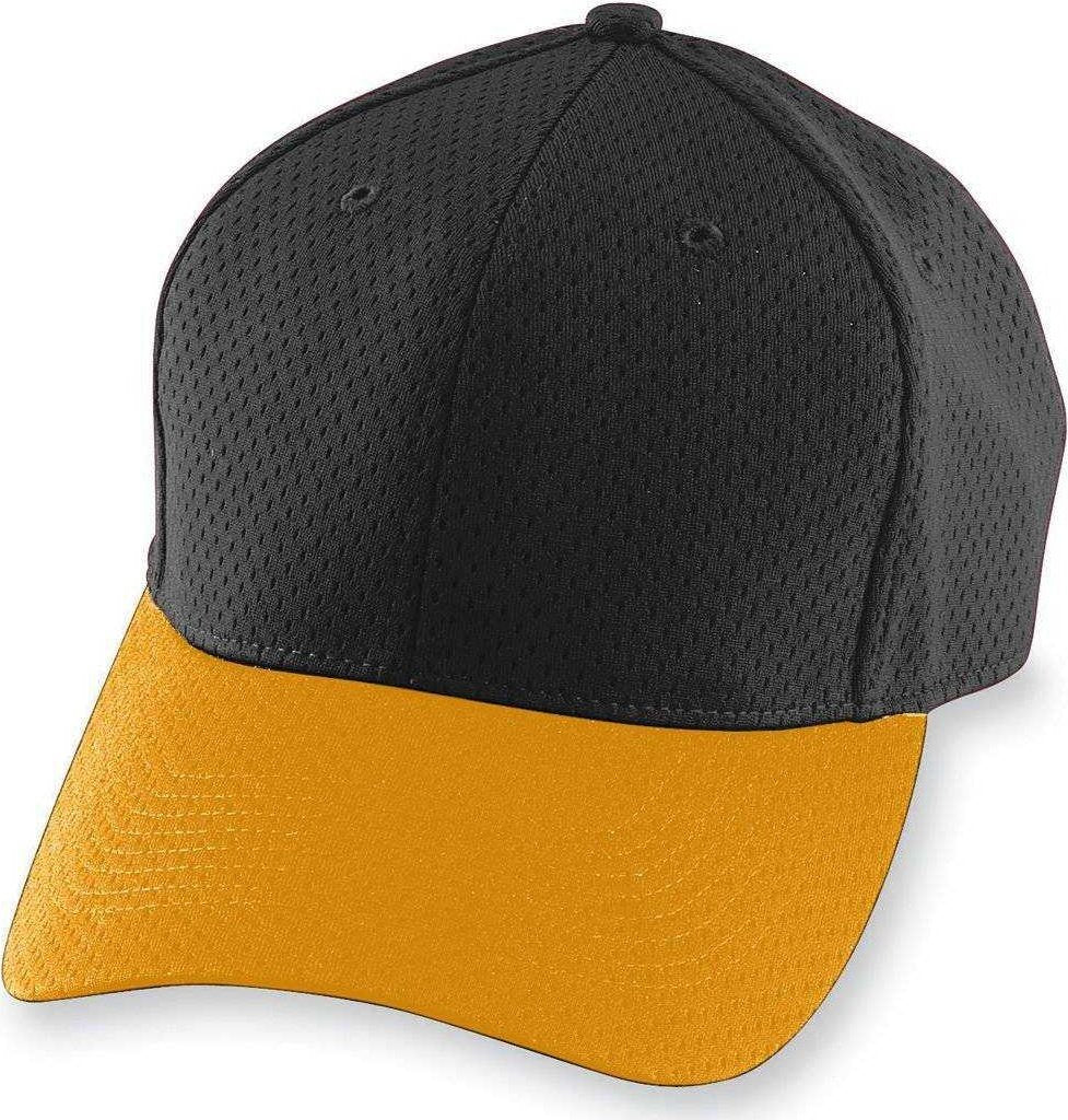 Augusta 6236 Athletic Mesh Cap - Youth - Black Gold - HIT a Double