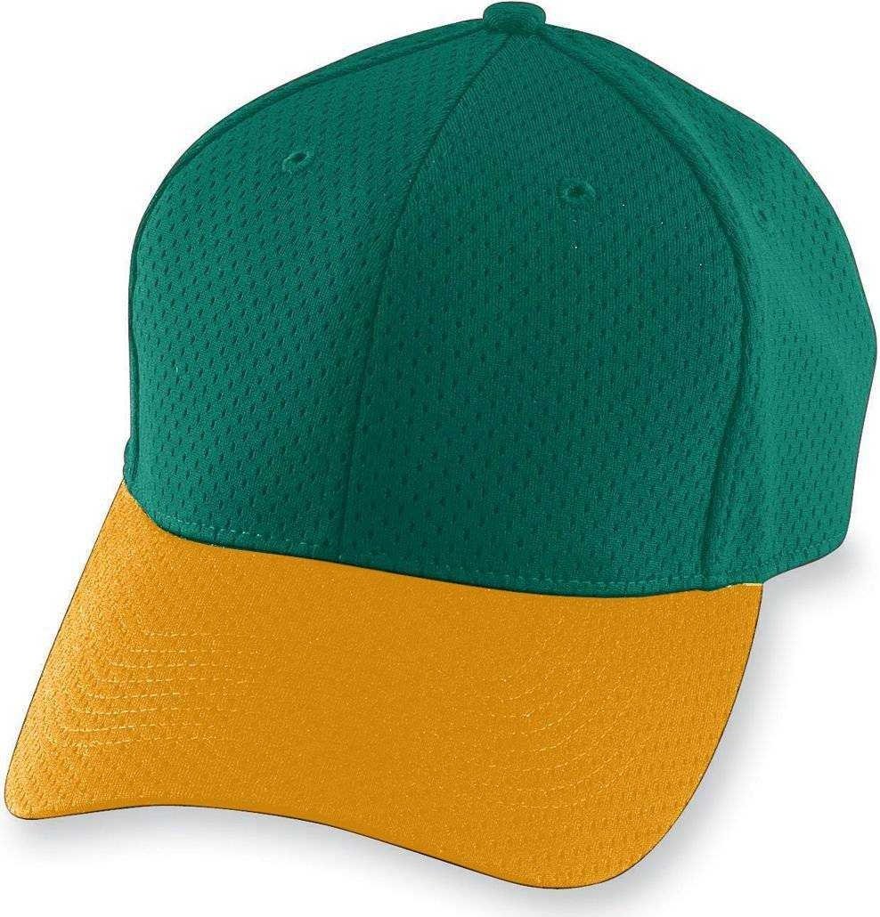 Augusta 6236 Athletic Mesh Cap - Youth - Dark Green Gold - HIT a Double