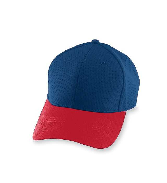 Augusta 6236 Athletic Mesh Cap - Youth - Navy Red - HIT a Double