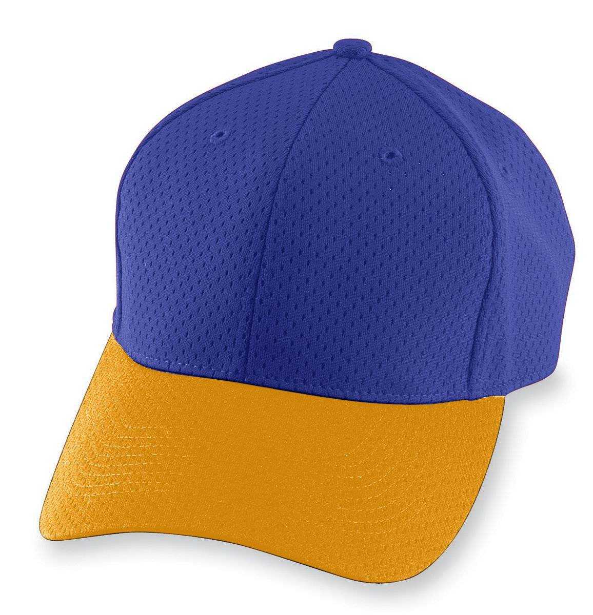 Augusta 6236 Athletic Mesh Cap - Youth - Purple Gold - HIT a Double