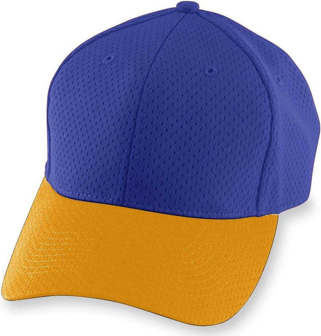 Augusta 6236 Athletic Mesh Cap - Youth - Purple Gold - HIT a Double