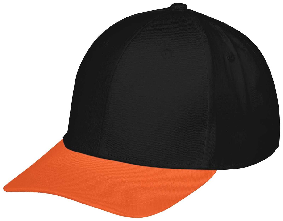 Augusta 6252 Youth Rally Cotton Twill Cap - Black Orange - HIT a Double