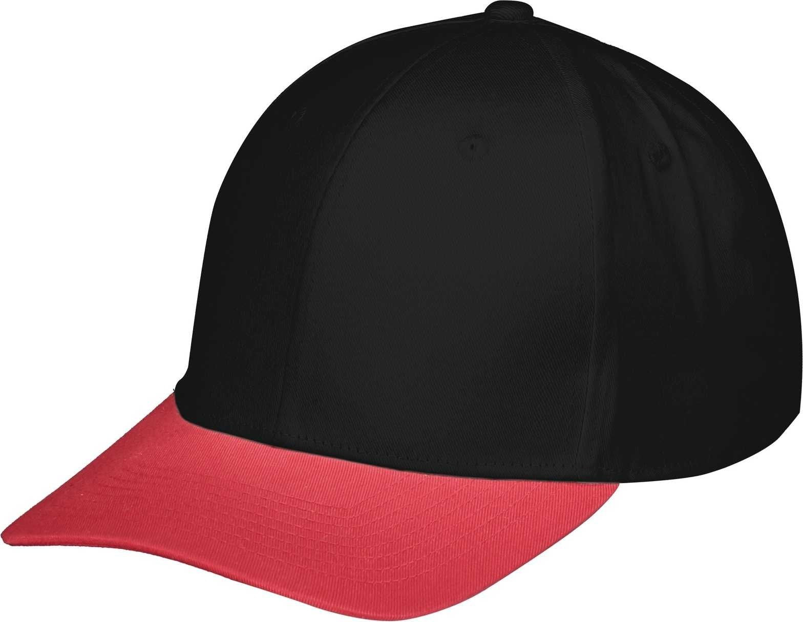 Augusta 6252 Youth Rally Cotton Twill Cap - Black Scarlet - HIT a Double