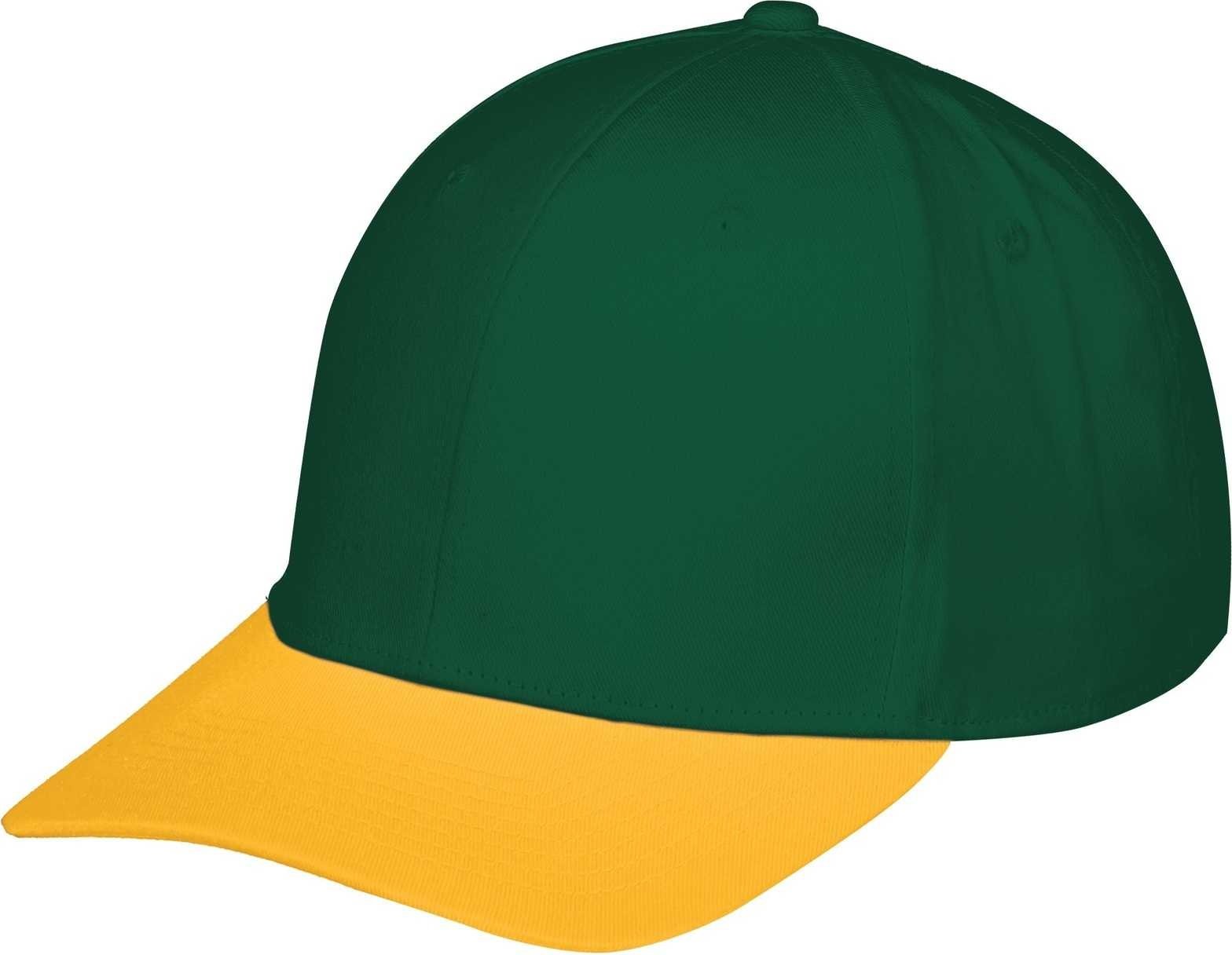 Augusta 6252 Youth Rally Cotton Twill Cap - Dark Green Gold - HIT a Double