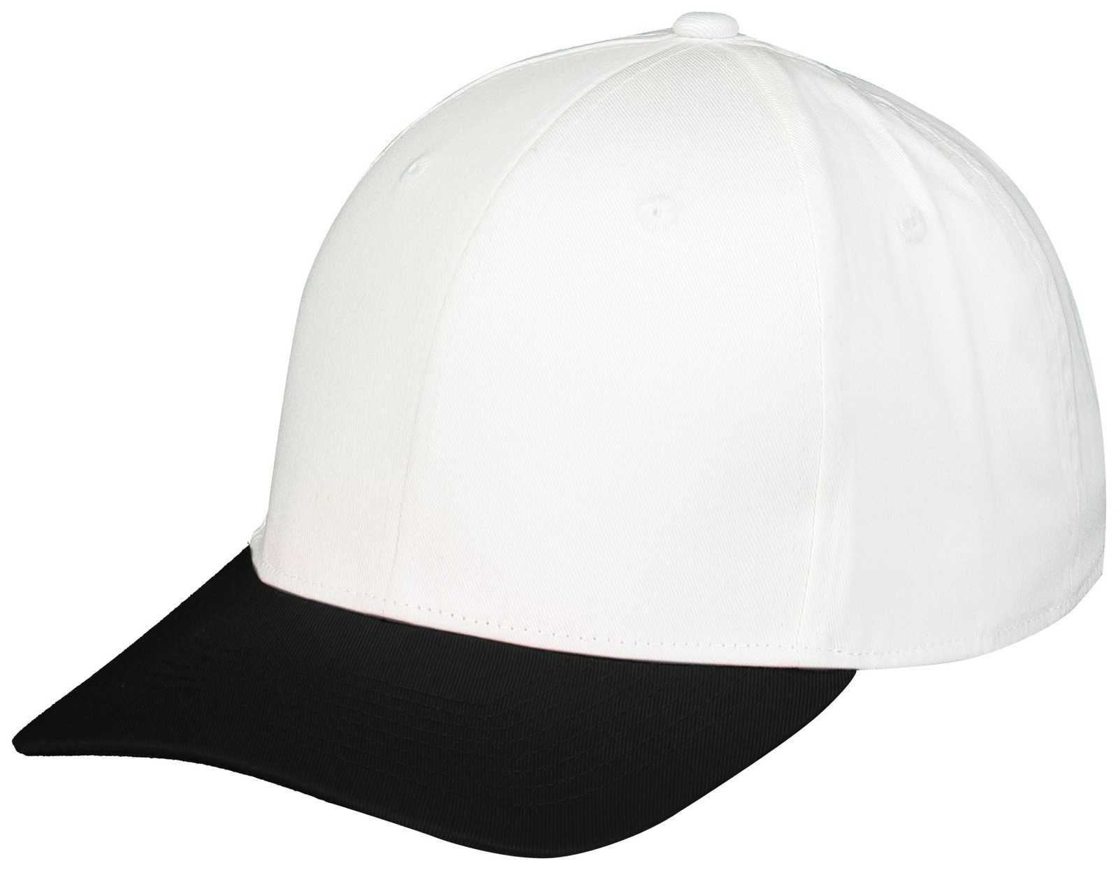 Augusta 6252 Youth Rally Cotton Twill Cap - White Black - HIT a Double