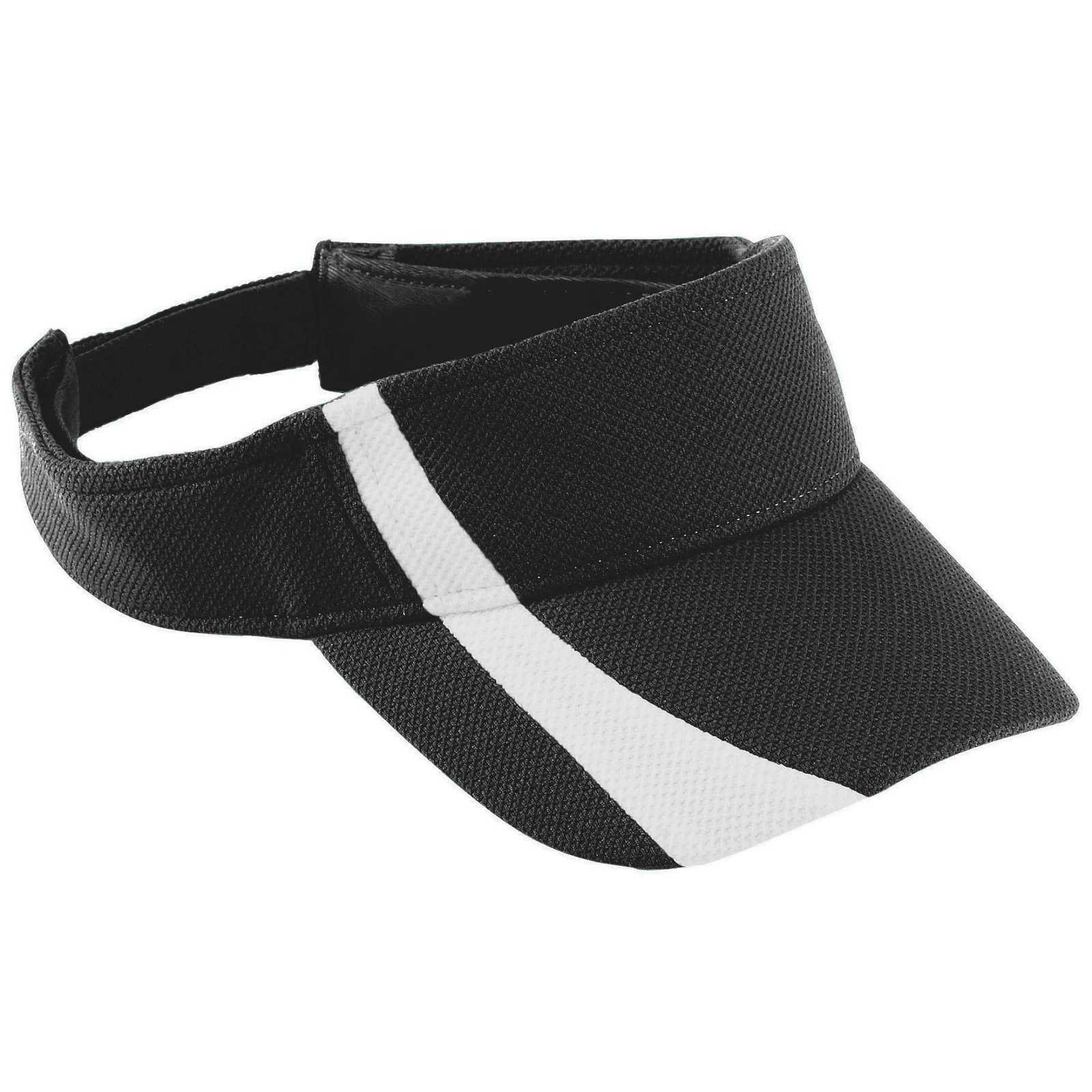Augusta 6260 Adjustable Wicking Mesh Two-Color Visor - Black White - HIT a Double