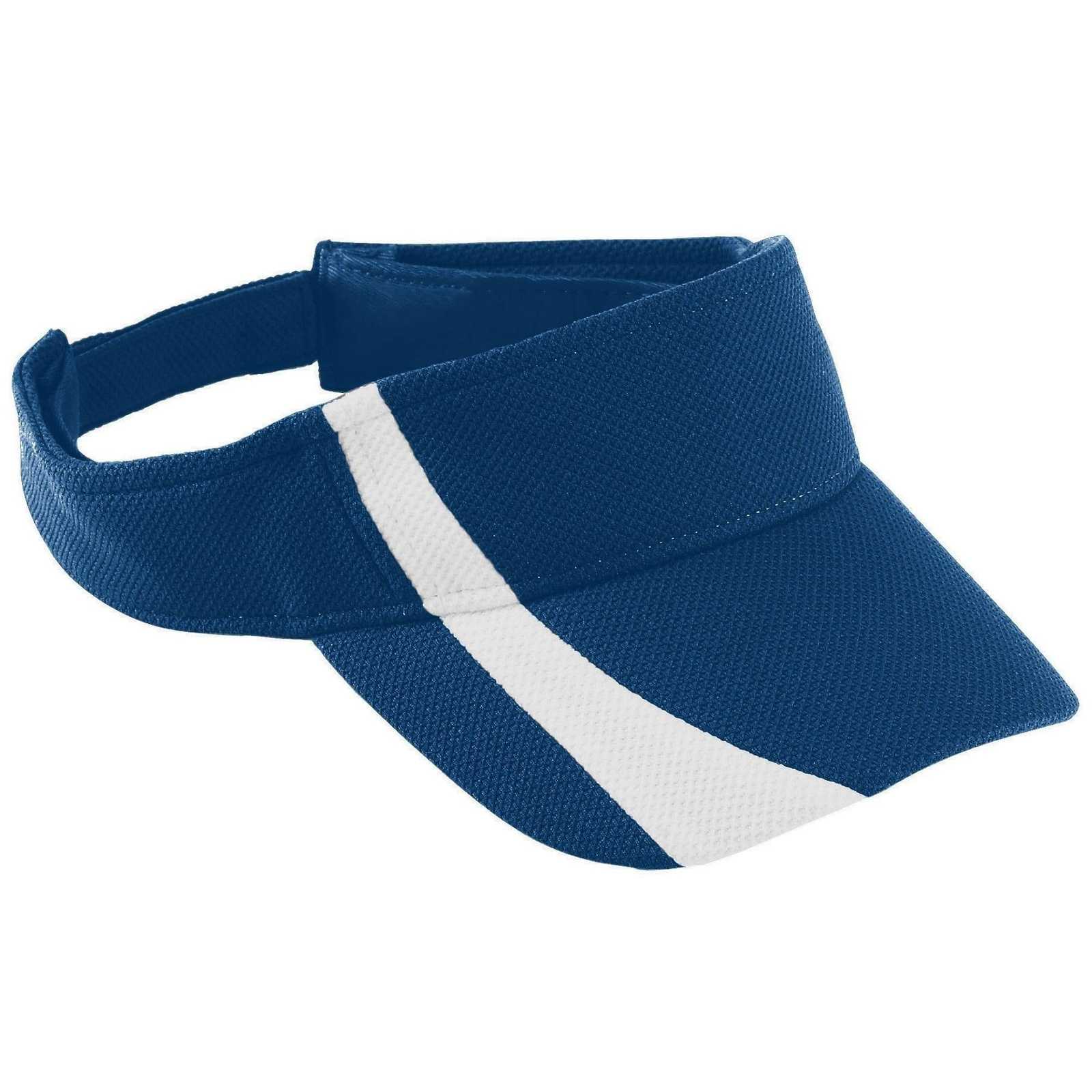 Augusta 6260 Adjustable Wicking Mesh Two-Color Visor - Navy White - HIT a Double