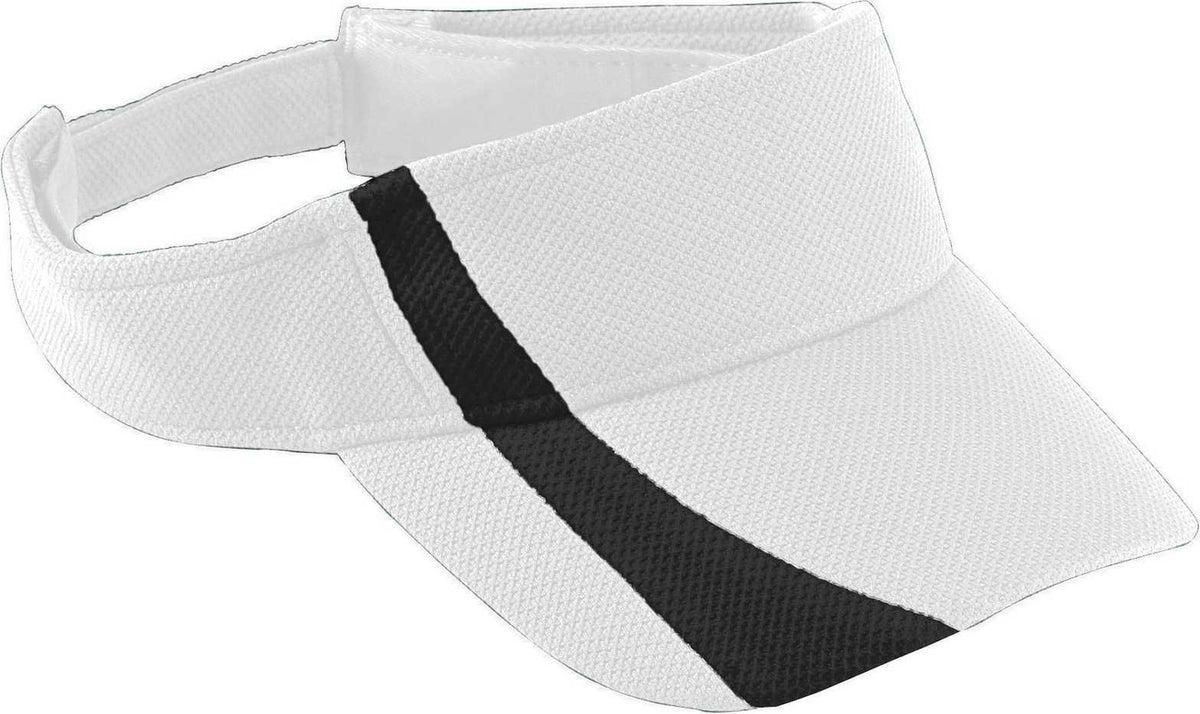 Augusta 6260 Adjustable Wicking Mesh Two-Color Visor - Wh Black - HIT a Double