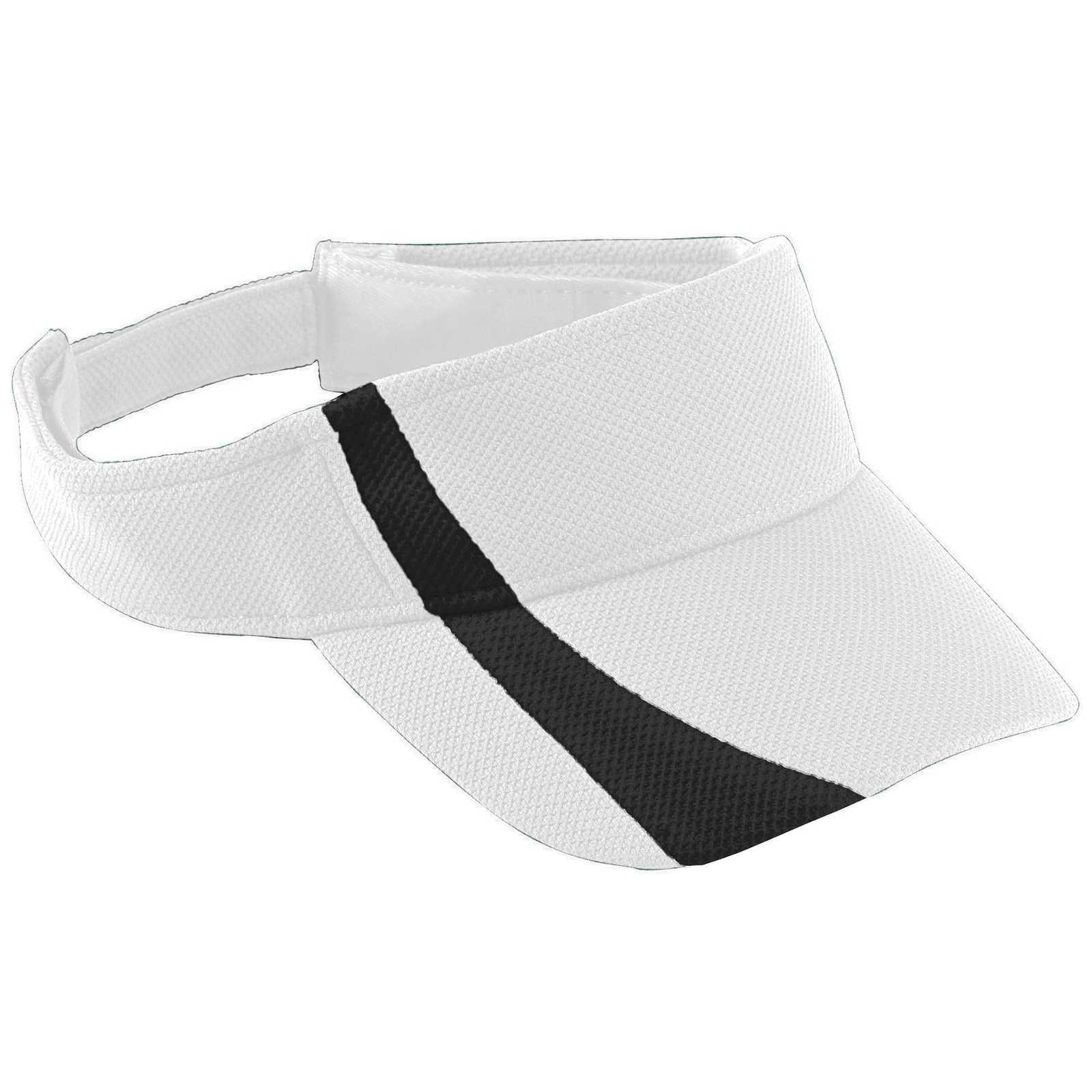 Augusta 6260 Adjustable Wicking Mesh Two-Color Visor - Wh Black - HIT a Double