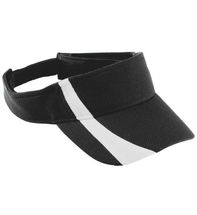 Augusta 6261 Adjustable Wicking Mesh Two-Color Visor Youth - Black White - HIT a Double