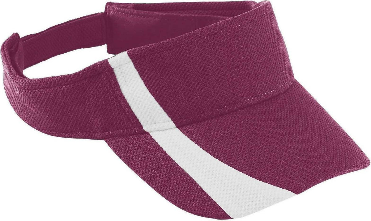 Augusta 6261 Adjustable Wicking Mesh Two-Color Visor Youth - Mn White - HIT a Double