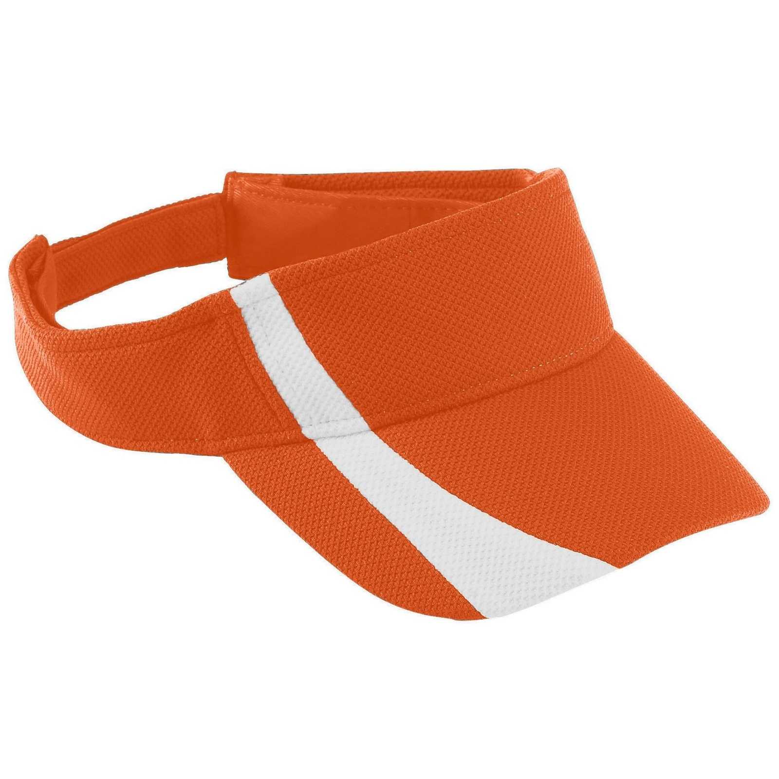 Augusta 6261 Adjustable Wicking Mesh Two-Color Visor Youth - Or White - HIT a Double