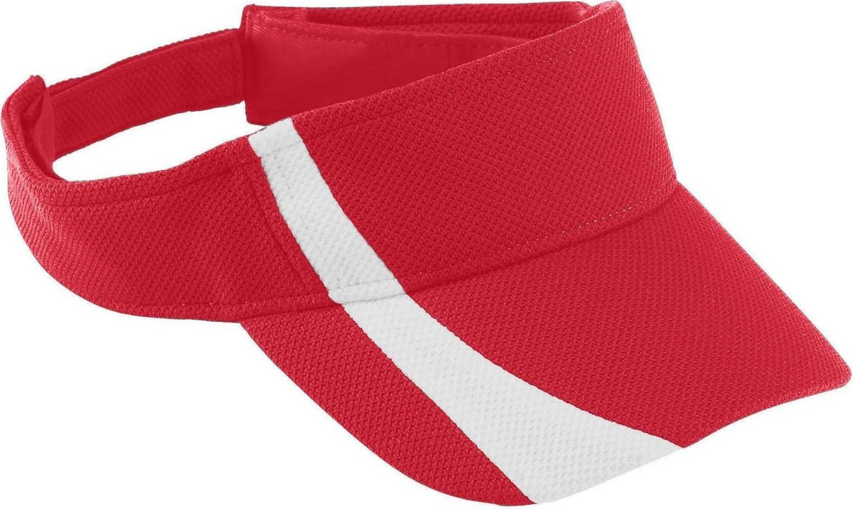 Augusta 6261 Adjustable Wicking Mesh Two-Color Visor Youth - Rd White - HIT a Double