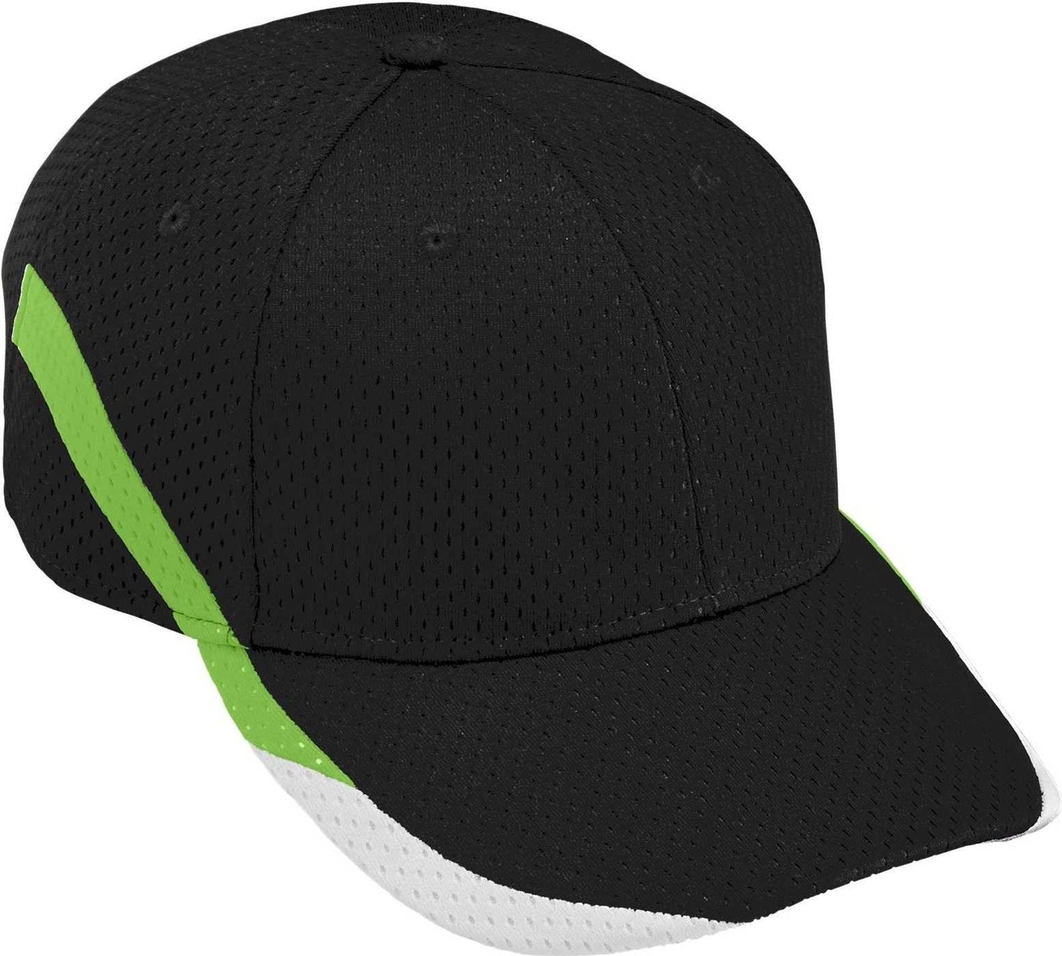 Augusta 6283 Slider Cap - Youth - Black Lime White - HIT a Double